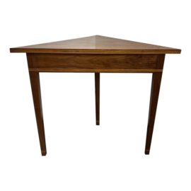 Vintage Custom Wood + Inlay Corner Table