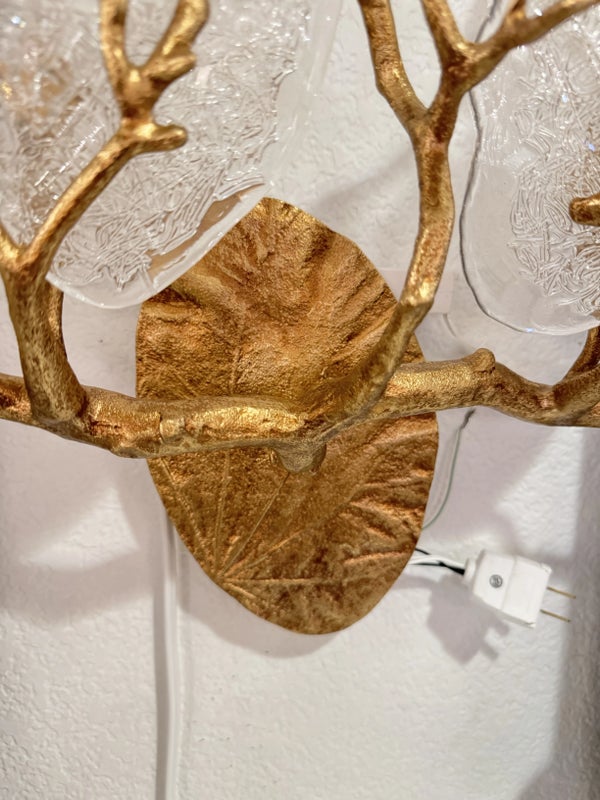 Serip Mario J Pires Outono Ficus Glass + Gilt Double Bulb Sconce
