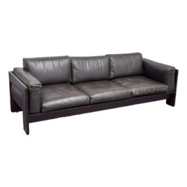 Tobia Scarpa for Knoll Bastiano Brown Leather Sofa