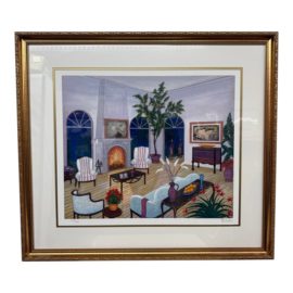 Fanch Ledan "Interior With Franklin" Ltd Edition Serigraph, Signed