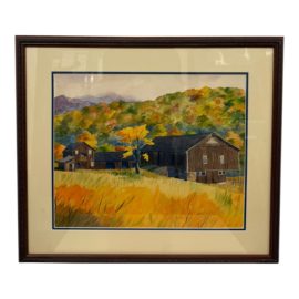 Lamar Dodd Original Landscape Painting, Framed