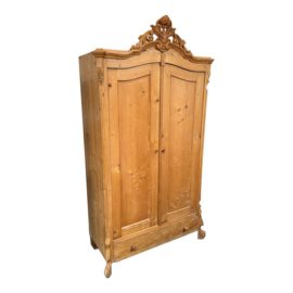Antique English Pine Linen Wardrobe. Original Price: $2,385