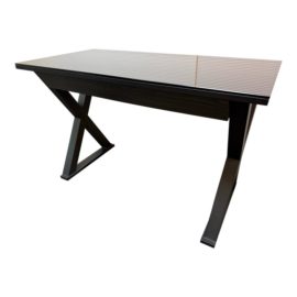 Walker Edison X Base Metal Writing Desk + Glass Protector. Original Price: $400