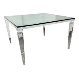 Allan Knight Hollywood Regency Lucite + Glass Dining Table. Original Price: $17,600