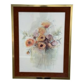 Vintage Barbara Waldman Watercolor Flower Bouquet
