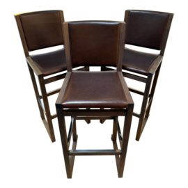 Maxalto Musa Leather Bar Stools, Set of Three. Original Price: $10,623