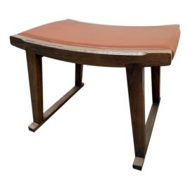 Maxalto Sella Umber Leather + Wood Bench. Original Price: $1,680