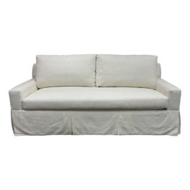 Queen Size Duralee White Linen Slipcover Sleep Sofa. Original Price: $9,200