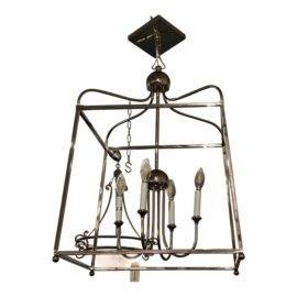 Crystorama Sylvan Nickel Finish Lantern Four Light Pendant. Original Price: $550