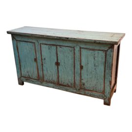 Vintage Asian Turquoise Sideboard
