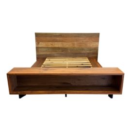 Queen Size Crate & Barrel Atwood Bed With Bookcase. Original Price: $2,500