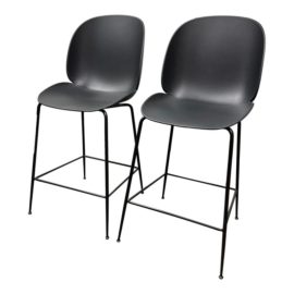 NEW Gam Fratesi for Gubi Black Beetle Counter Stools, a Pair. Original Price: $1,200