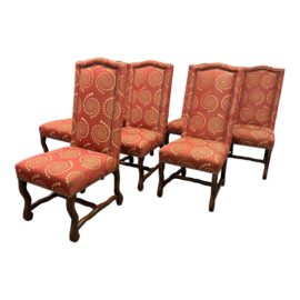Fremarc Designs + Calico Corners Fabric Dining Chairs, Set of Eight