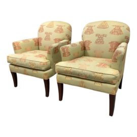 Stickley Furniture Chinoiserie Lounge Chairs, a Pair