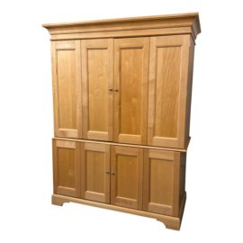 Hooker Two Piece Satinwood Work Station With Bifold Doors