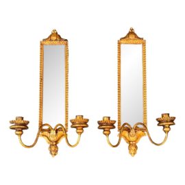 Vaughan Designs Granville Mirrored Gilt Wall Sconce, a Pair