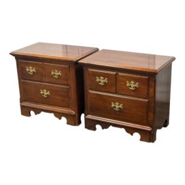 Vintage Thomasville Cherry Wood Nightstands, a Pair