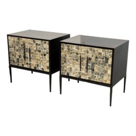 Ironies Breton Collection Front Night Stands, a Pair. Original Price: $12,000