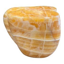 Ian Collings Refigured Series Sculpture Thirteen of Orange Calcite. Original Price: $17,300