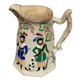 Antique English Early Staffordshire William Tell Hand Painted Pitcher