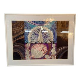 Circa 1973 Wolfgang Hutter Modernist Abstract Signed Lithograph, Framed