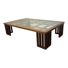 Custom Design Wood + Glass Coffee Table. Original Price: $2,500