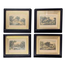 Antique Currier & Ives Lithograph Prints, Set of Four