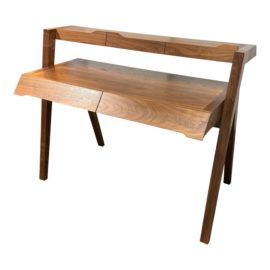 Nathan Yong for Folks Two Tier Walnut Primary Desk. Original Price: $2,400