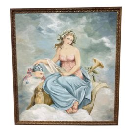 Neoclassical Romanticism Woman in Clouds Painting