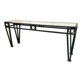 Custom Design Iron + Quartz Stone Console Table