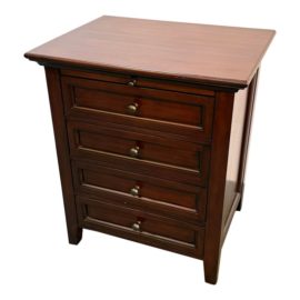 Pottery Barn Hudson Mahogany 4 Drawer Nightstand. Original Price: $800