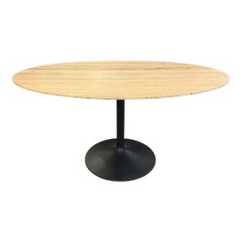Room & Board Aria Spalted Sugarberry + Graphite Oval Pedestal Table. Original Price: $2,100