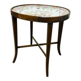 Antique Side Table + Mason Ironstone China Removable Plate