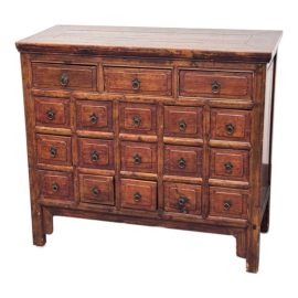Vintage Chinese Apothecary Distressed Cabinet