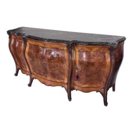 Circa 1910 Italian Antique Breakfront Bombe Buffet. Original Price: $22,500