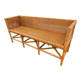 NEW Brownstone Lina Woven Rattan + Bamboo Bench. Original Price: $3,570