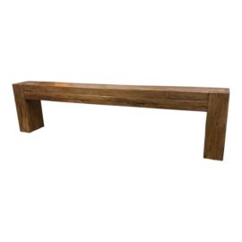 Arhaus Ubud Waxed Natural Teak Block Console. Original Price: $4,300