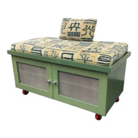Storage Cabinet on Casters + Bench Seat Cushion + Lumbar Pillow