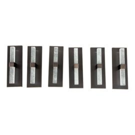 Jean De Merry Laight Bronze + Salt Glass Wall Sconces, Set of Six. Original Price: $9,600