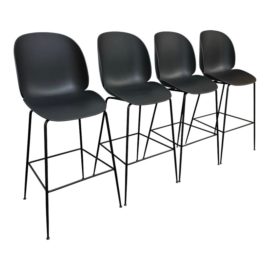 NEW Gam Fratesi for Gubi Black Beetle Bar Stools, Set of Four. Original Price: $2,400