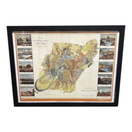 Antique Kapital De Moskou Map, Framed