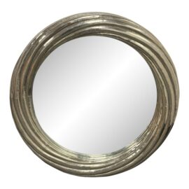 NEW Brownstone Treviso German Round Silver Wall Mirror. Original Price: $2,400