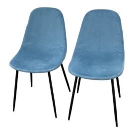 Brooklyn Lagoon Blue Dining Side Chairs, a Pair. Original Price: $150