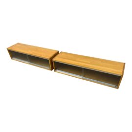 Circa 1990s' Italian Beechwood Floating Shelves, a Pair