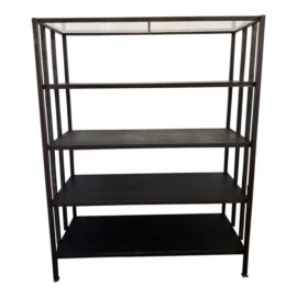 Circa 1980's Industrial Glass Top Etagere