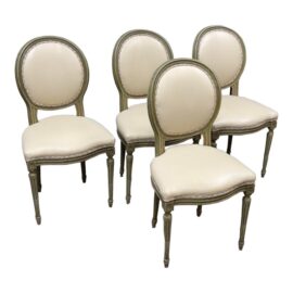 Vintage/Antique French Dining Chairs, Set of Four