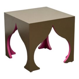 NEW DWM Maloos Custom Design Turkish Delight Two-Tone Side Table. Original Price: $2,500