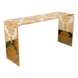 NEW DWM Maloos Custom Design Baroque Lucite Console Table. Original Price: $4,060