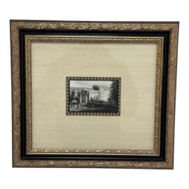 Custom Framed Museum Glass Chateau De La Garaye Skelton Engraving, Within Silk + Linen Matte