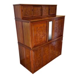 Carved Rosewood Three Piece Unit Workstation